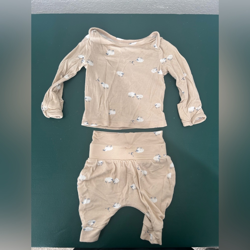 Carter's Tan Baby Outfit with Sheep Design